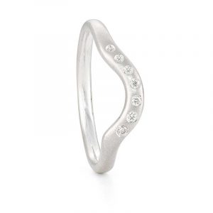 Asymmetric Curved Diamond Ring Designed By Jacks Turner