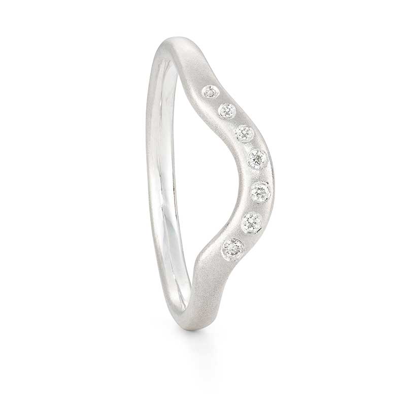 Asymmetric Curved Diamond Ring Designed By Jacks Turner
