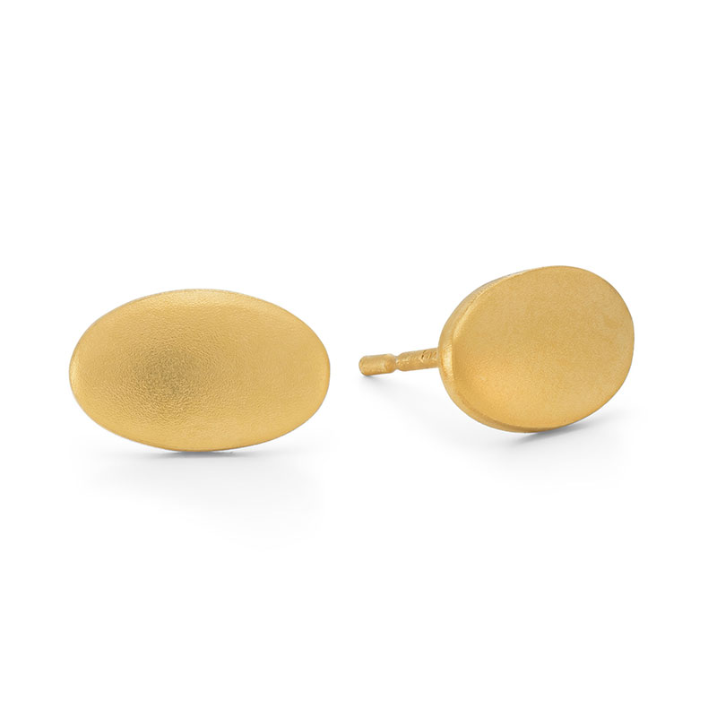 Ellipse Gold Plated Studs Silver Earrings Jacks Turner Designer Jewellery Bristol Uk