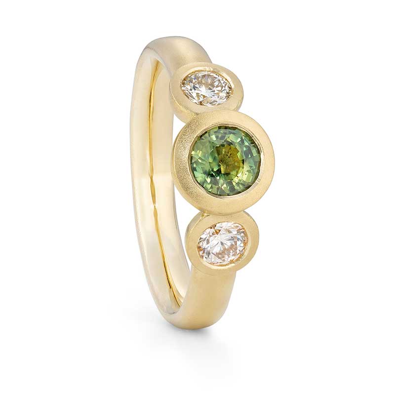 Green Sapphire And Diamond Ring By Jacks Turner
