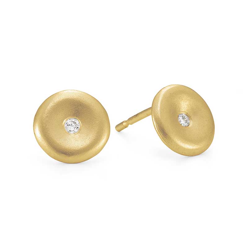 Orb Diamond Earrings Silver Goldplated Studs Jacks Turner Designer Jewellery Bristol Uk