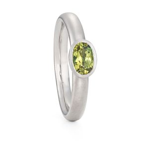 Oval Green Sapphire Platinum Ring Fairtrade Sapphire Modern Engagement Ring Jacks Turner