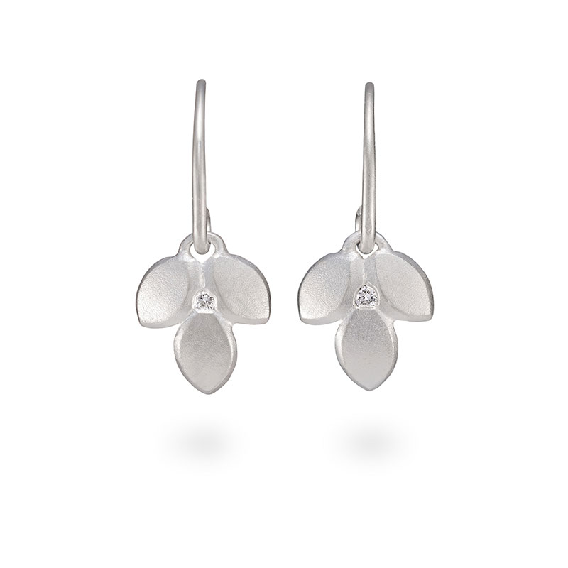 Silver Diamond Drop Earrings Jacks Turner Designer Jewellery Bristol Uk