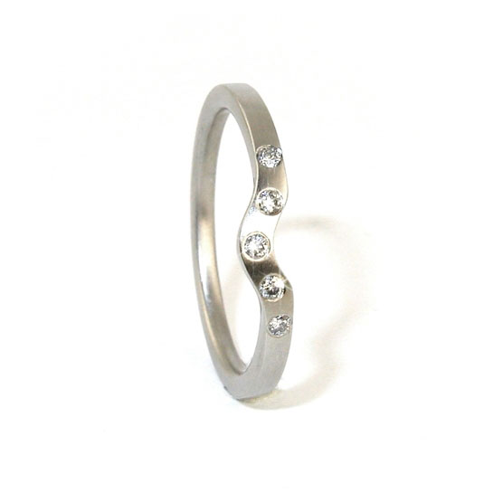 Diamond Curved Wedding Ring Platinum Designed Jacks Turner
