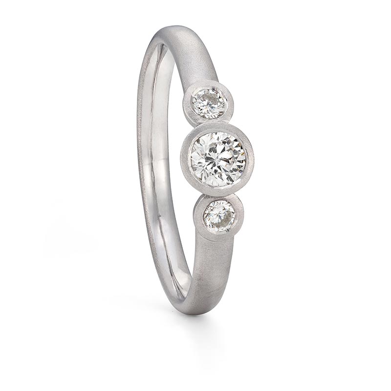 Diamond Trilogy Ring Platinum Engagement Designed By Jacks Turner Bristol Jeweller