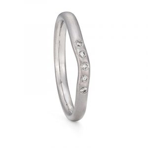 Five Diamond Curved Wedding Ring Platinum Designed By Jacks Turner Bristol Jeweller