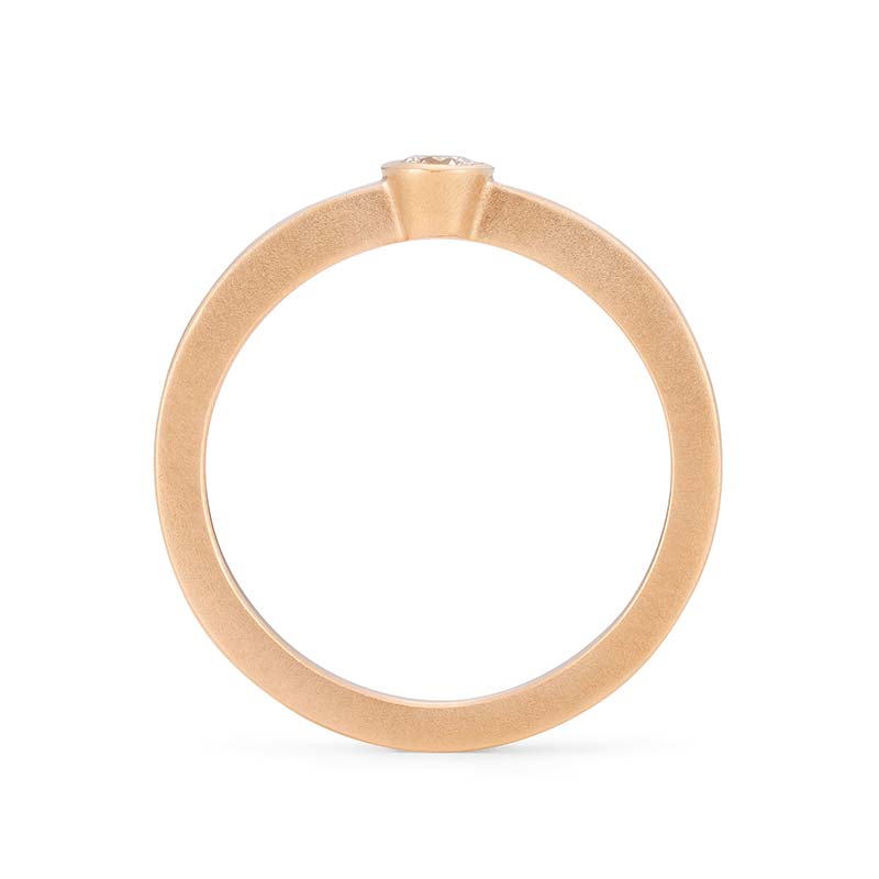 Front View Thin Diamond Ring Rose Gold Designed By Jacks Turner Bristol Jeweller