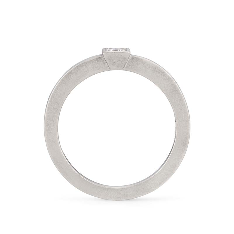 Front View Thin Princess Cut Diamond Ring Platinum Designed By Jacks Turner Bristol Jeweller