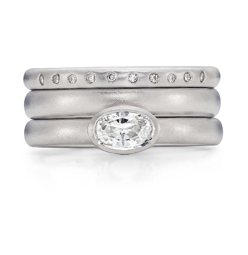 Oval Diamond Engagement Ring Platinum 3Mm Wedding Ring 10 Diamond 2Mm Eternity Ring Designed By Jacks Turner Bristol Jeweller 1