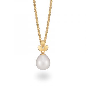 Pearl Drop Necklace Silver Goldplated With Diamond Jacks Turner Designer Jewellery Bristol Uk
