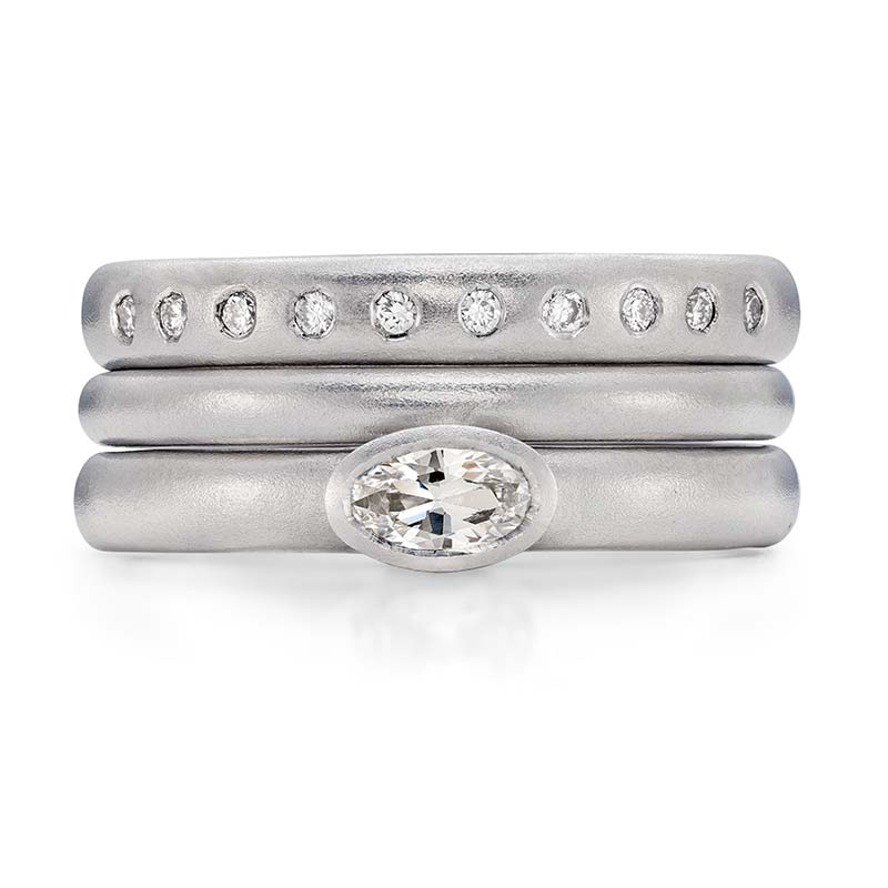 Petite Oval Diamond Engagement Ring Platinum 2Mm Wedding Ring 10 Diamond 3Mm Eternity Ring Designed By Jacks Turner Bristol Jeweller