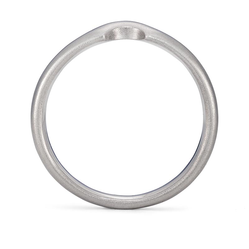 Platinum Acute Curved Wedding Ring Front View Designed By Jacks Turner Bristol Jeweller