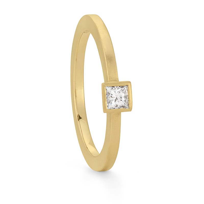 Thin Princess Cut Diamond Ring Gold Designed By Jacks Turner Bristol Jeweller