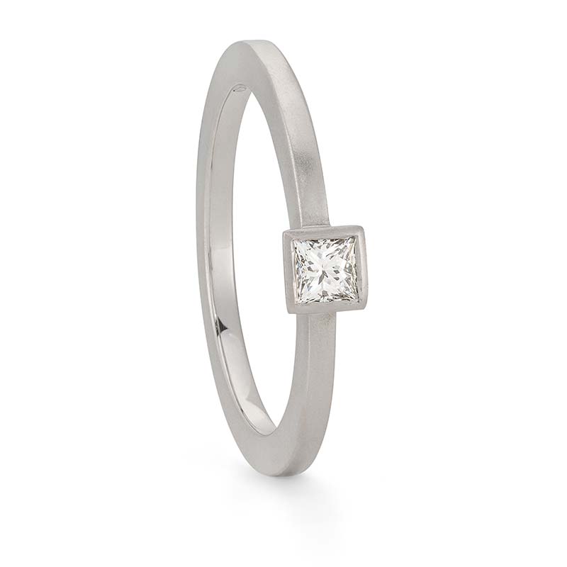Thin Princess Cut Diamond Ring Platinum Designed By Jacks Turner Bristol Jeweller