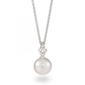 White Pearl Drop Silver Diamond Necklace Bridal Wedding Jewellery Designer Jacks Turner