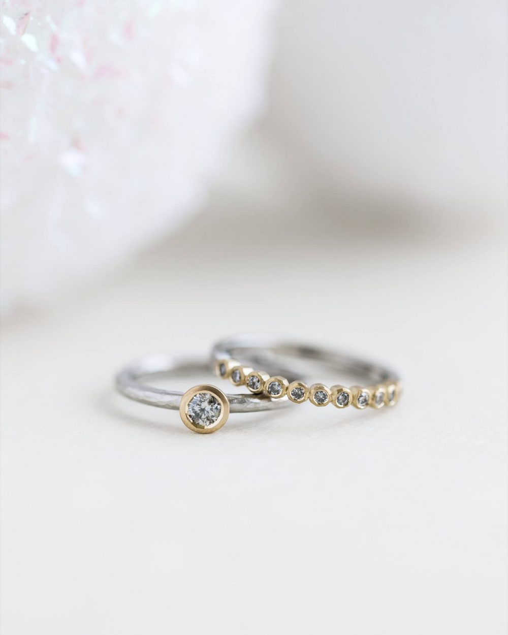 Salt And Pepper Diamond Engagement Ring And Wedding Ring Set Jacks Turner Bristol