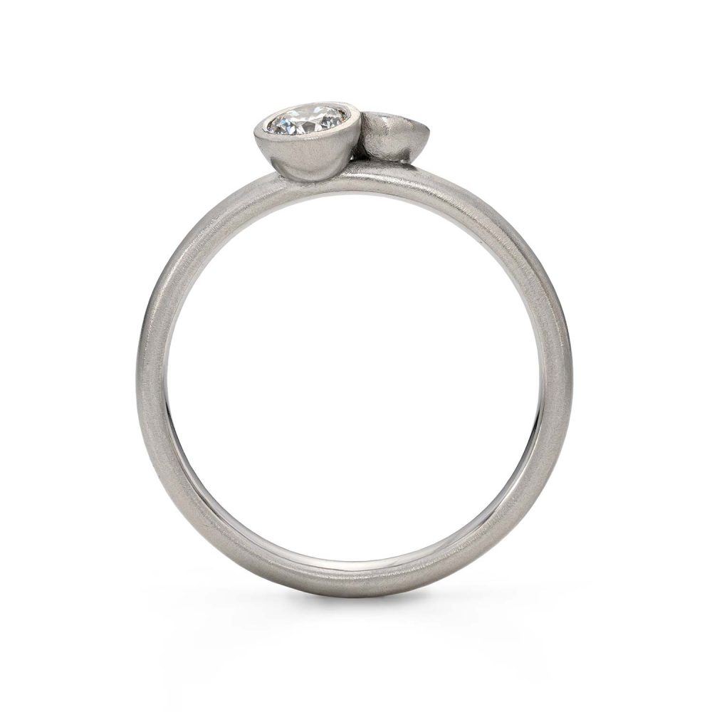Twin Diamond Ring, Front View -Toi Et Moi Ring Designed By Jacks Turner Bristol