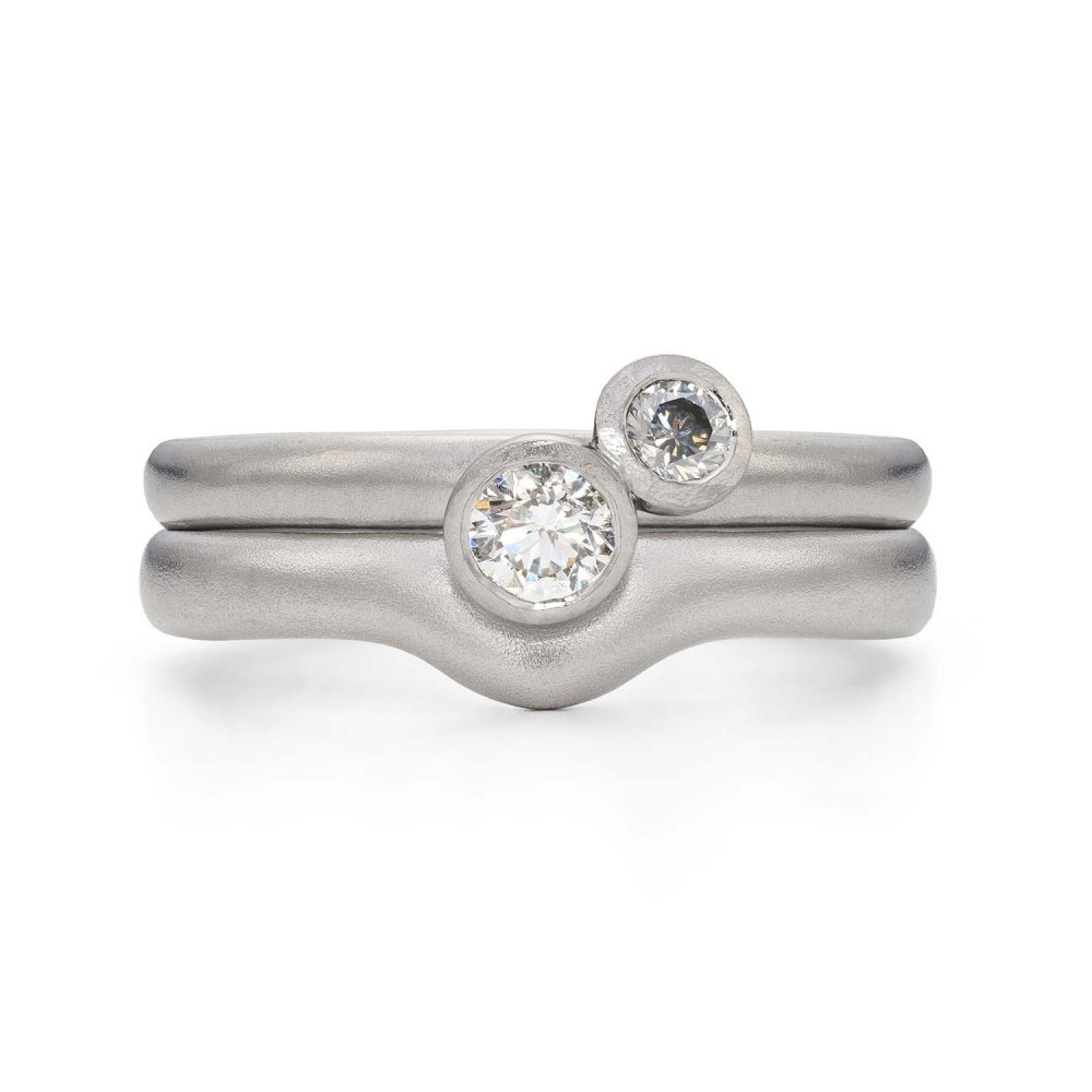 Twin Diamond Ring With Wedding Ring Jacks Turner Jewellery Bristol
