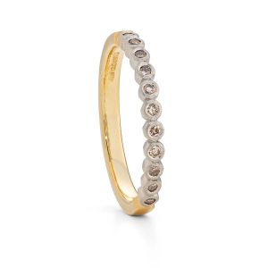 Geo diamond ring handmade in gold and platinum. Designed by Jacks Turner Bristol