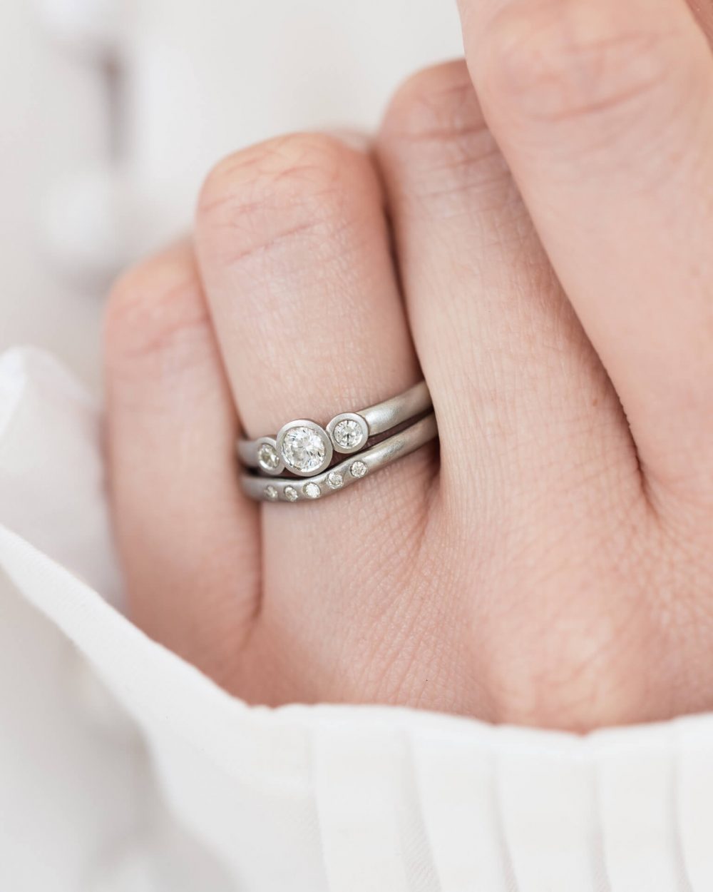 Diamond Trilogy Ring With Curved Diamond Wedding Ring Jacks Turner Bristol