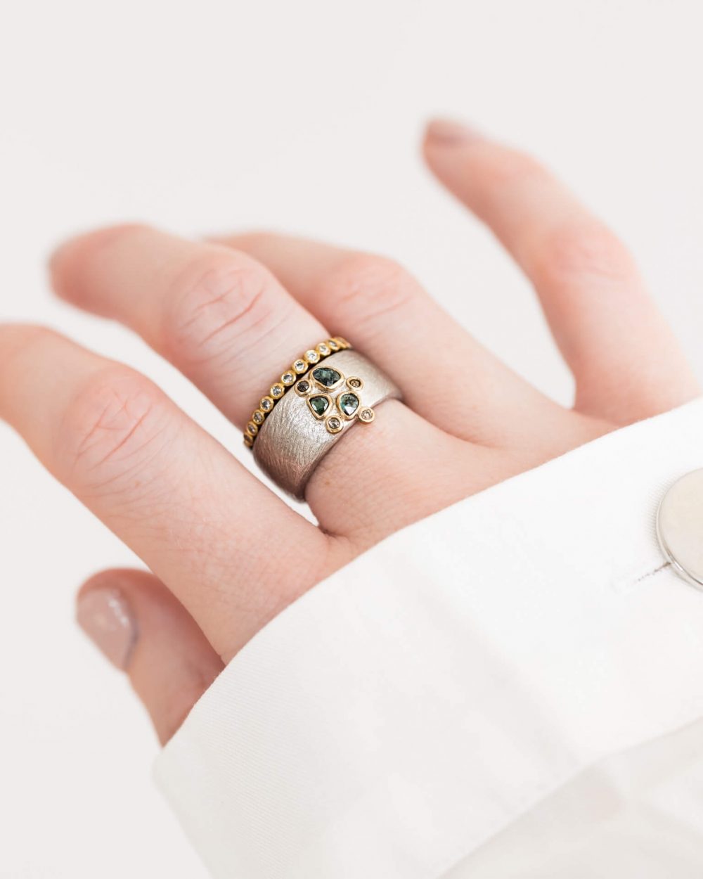Lelac Wide Diamond Ring With Diamond Wedding Ring Jacks Turner Bristol