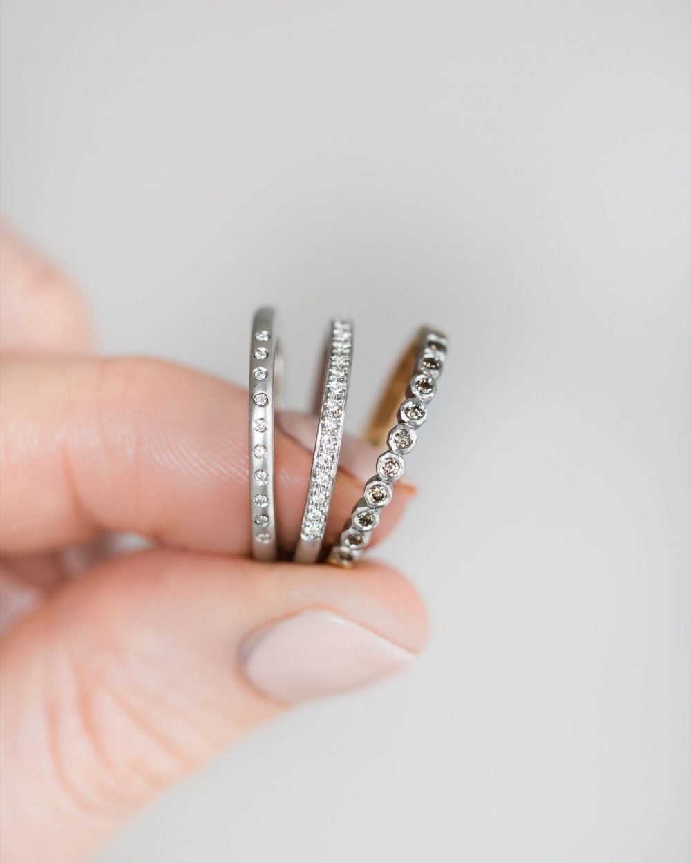 Custom Wedding Rings. Picturing Thin Diamond Wedding Rings Handmade By Uk Jewellery Designer Jacks Turner.