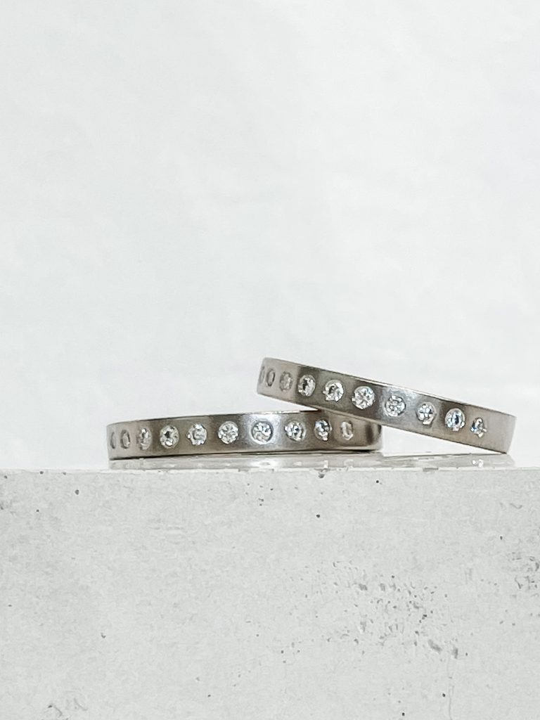 Matching Diamond Wedding Rings Handmade By Jacks Turner, Bristol Jeweller.