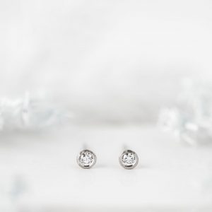 White gold diamond stud earrings by UK jewellery designer Jacks Turner.