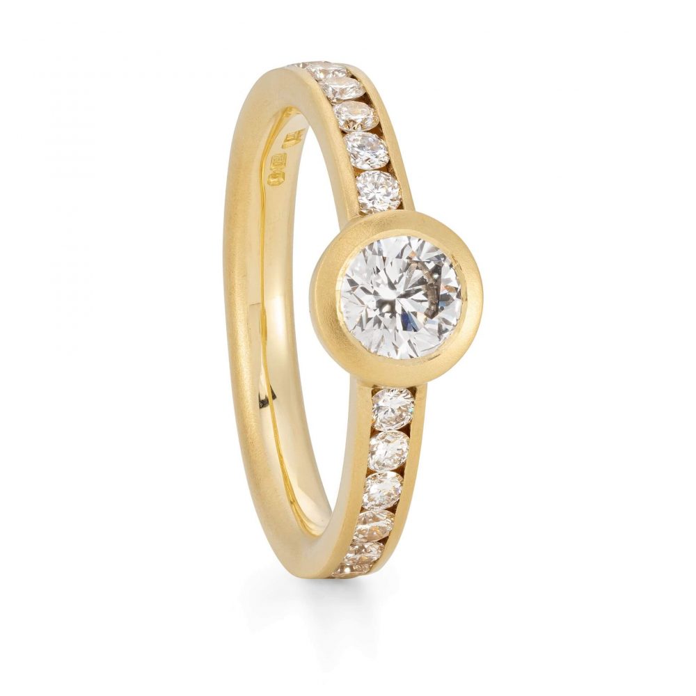 Gold Diamond Engagement Ring Designed By Jacks Turner In Her Bristol Workshop.