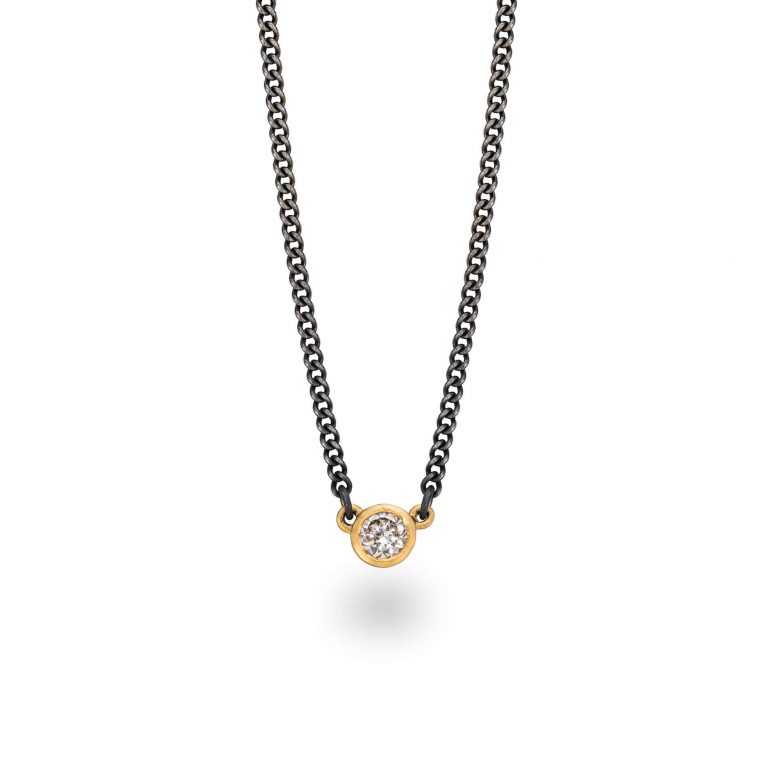 The Adoré peach brown diamond necklace by Bristol jeweller Jacks Turner.