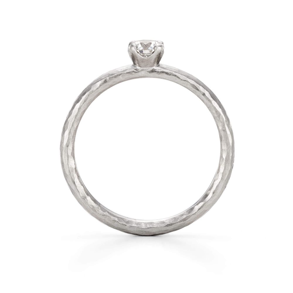 Geo Claw Diamond Ring In Platinum, Front View. Handmade By Jacks Turner Bristol Jeweller.