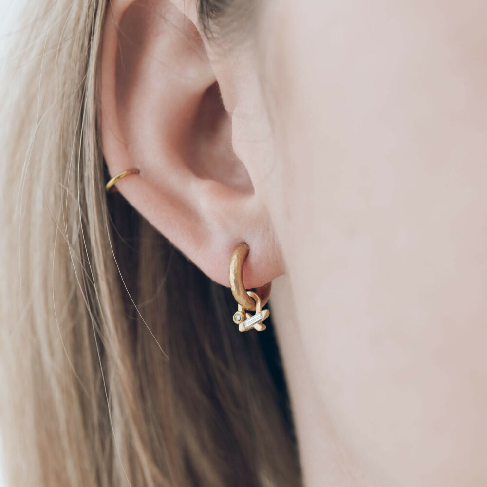 My Kiss Gold Diamond Earring On Model By Jacks Turner Bristol Jeweller