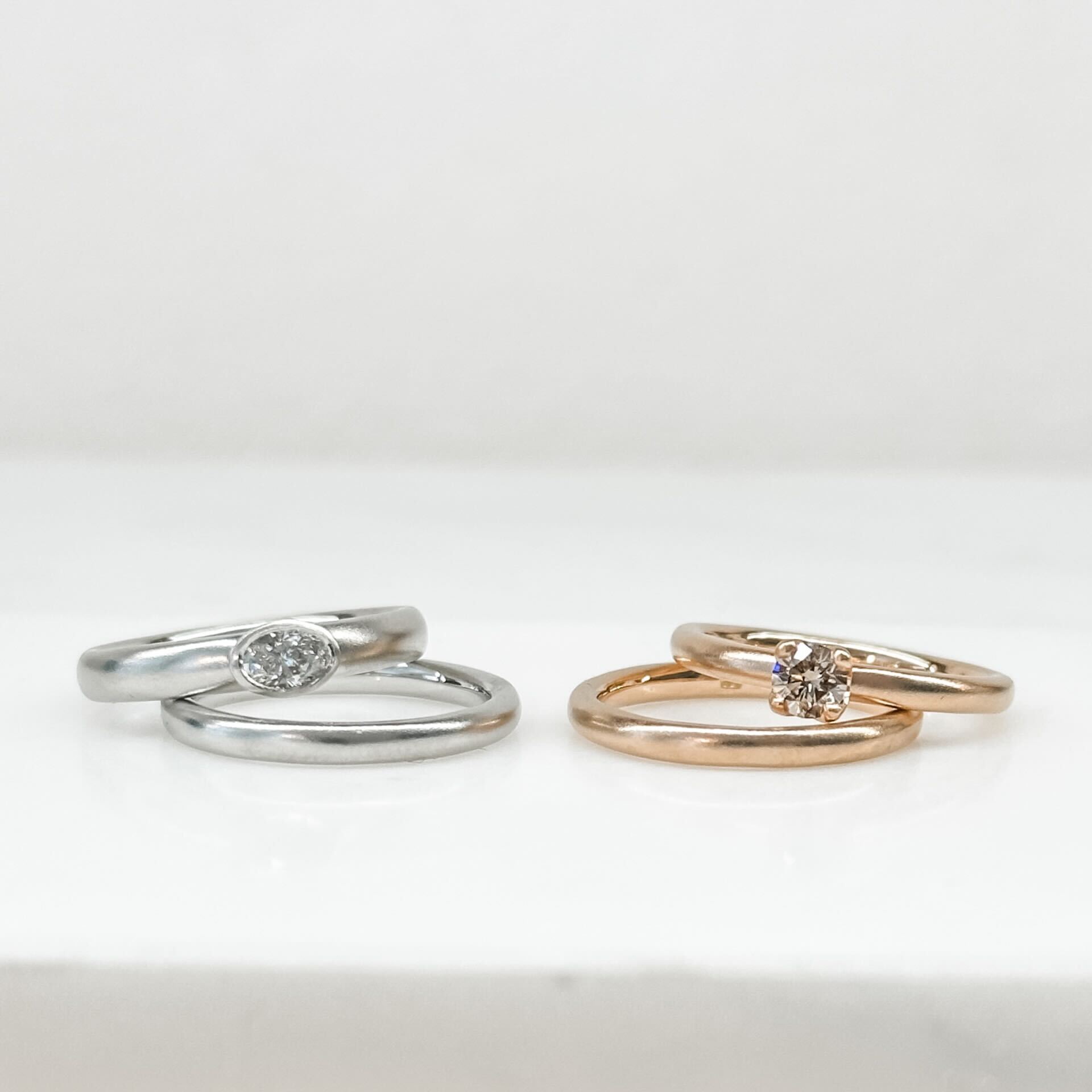Hers and Hers Diamond engagement rings with wedding rings Jacks Turner Southwest