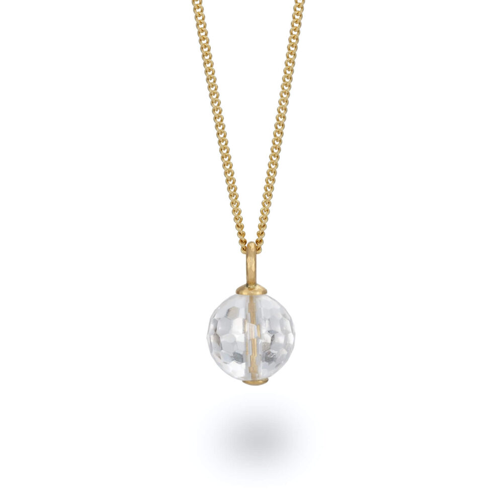 Allure Rock Crystal Gold Pendant Designed By Jacks Turner Contemporary Jewellery Bristol.