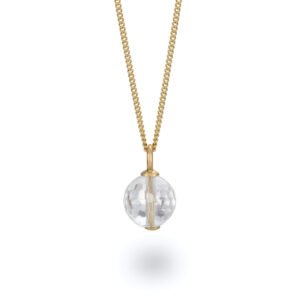 Allure Rock crystal gold pendant designed by Jacks Turner contemporary jewellery Bristol.