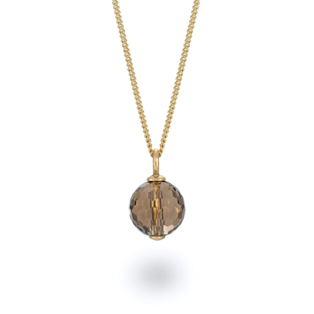 Allure Smoky Quartz Gold Pendant Designed By Jacks Turner Contemporary Jewellery Bristol.