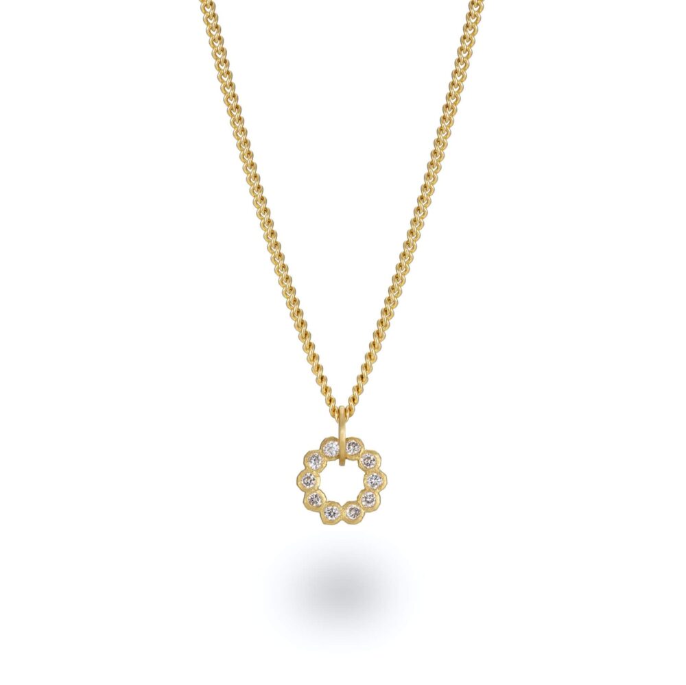 Eternity Diamond Gold Pendant. Designed By Jacks Turner Contemporary Jewellery Bristol.