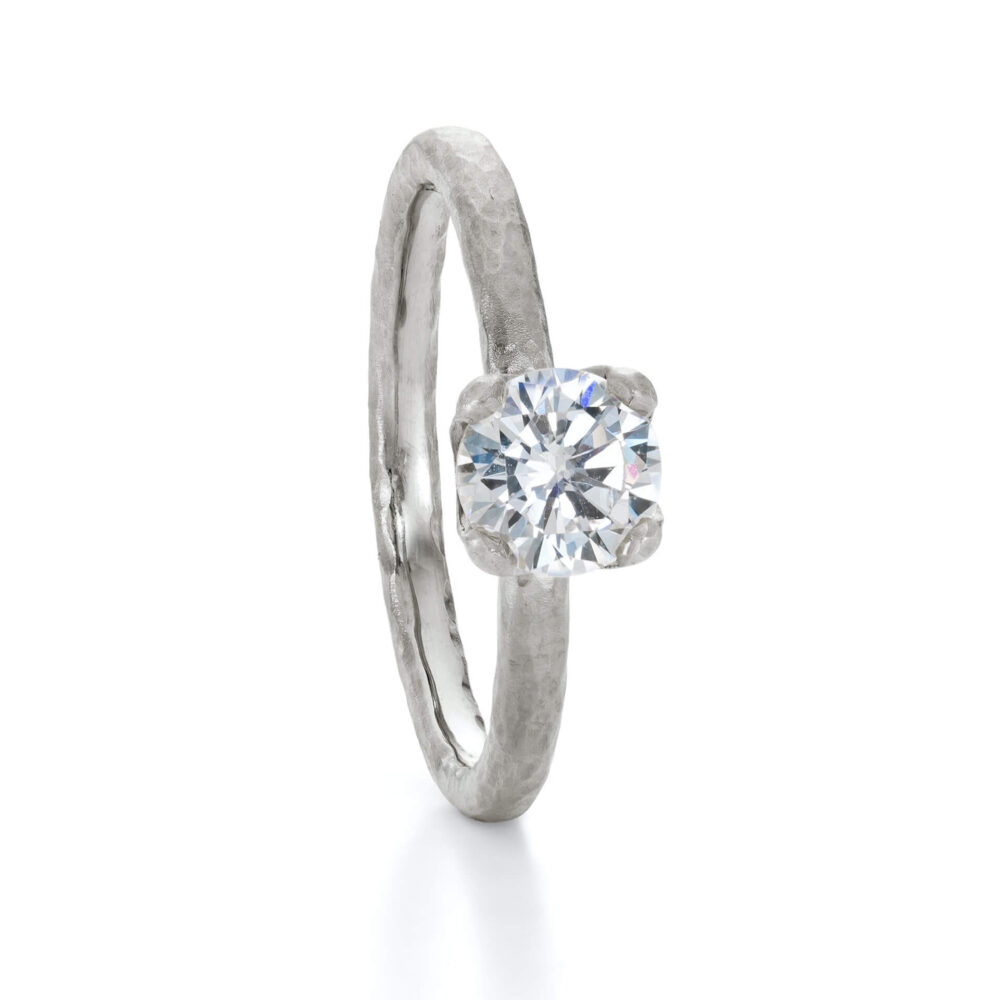 Grand Geo Claw Diamond Ring 0.70Ct In Platinum. Contemporary Engagement Rings Designed By Jacks Turner Bristol.